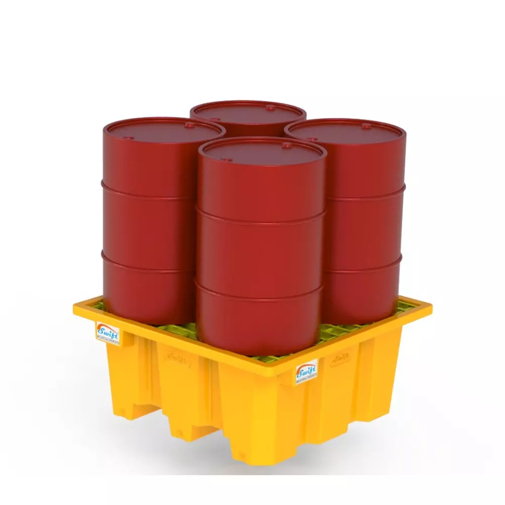 swift-technoplast-spill-containment-pallet-four-drum-polyethylene-1300x1300x570-mm-dscp-sl4-131357