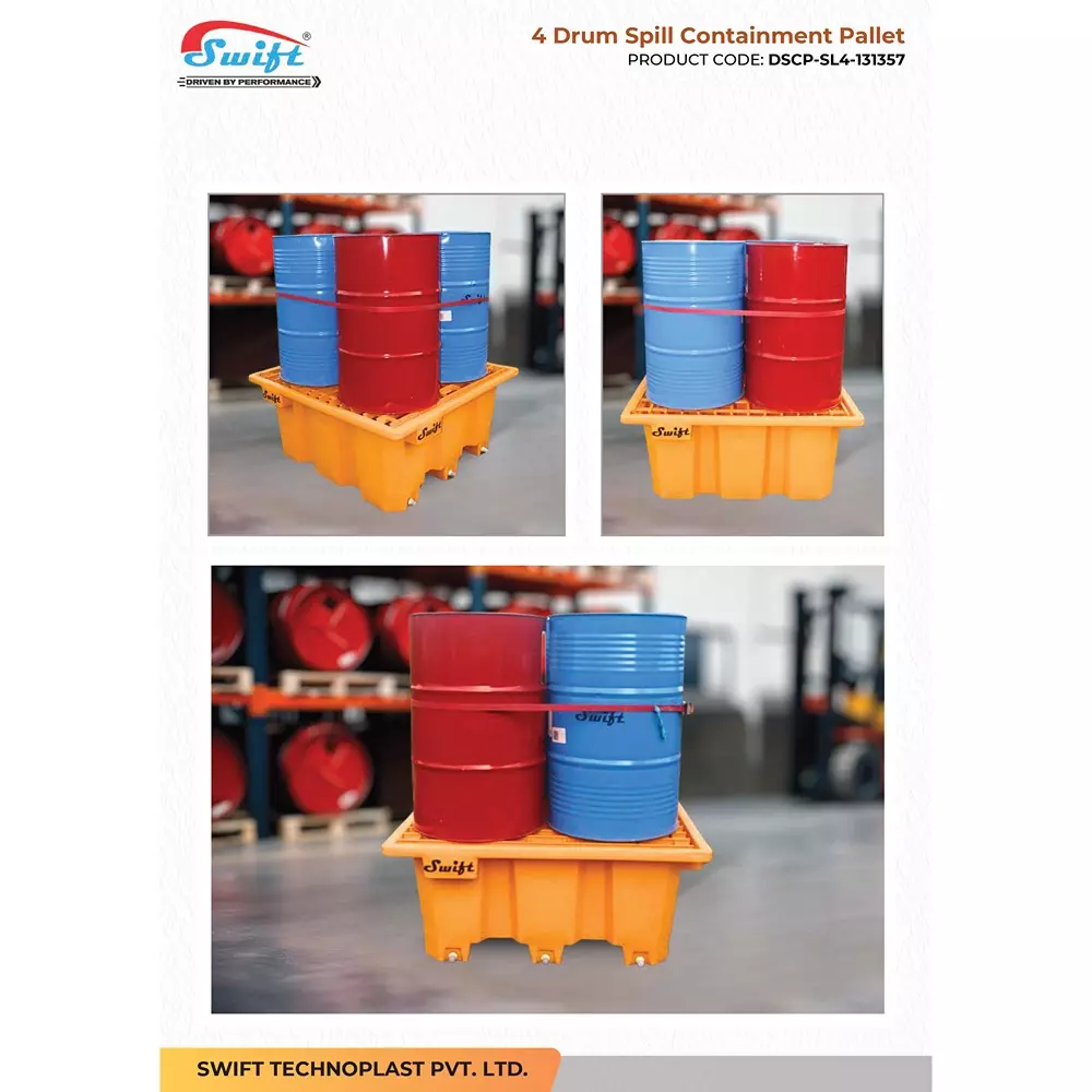 swift-technoplast-spill-containment-pallet-four-drum-polyethylene-1300x1300x570-mm-dscp-sl4-131357