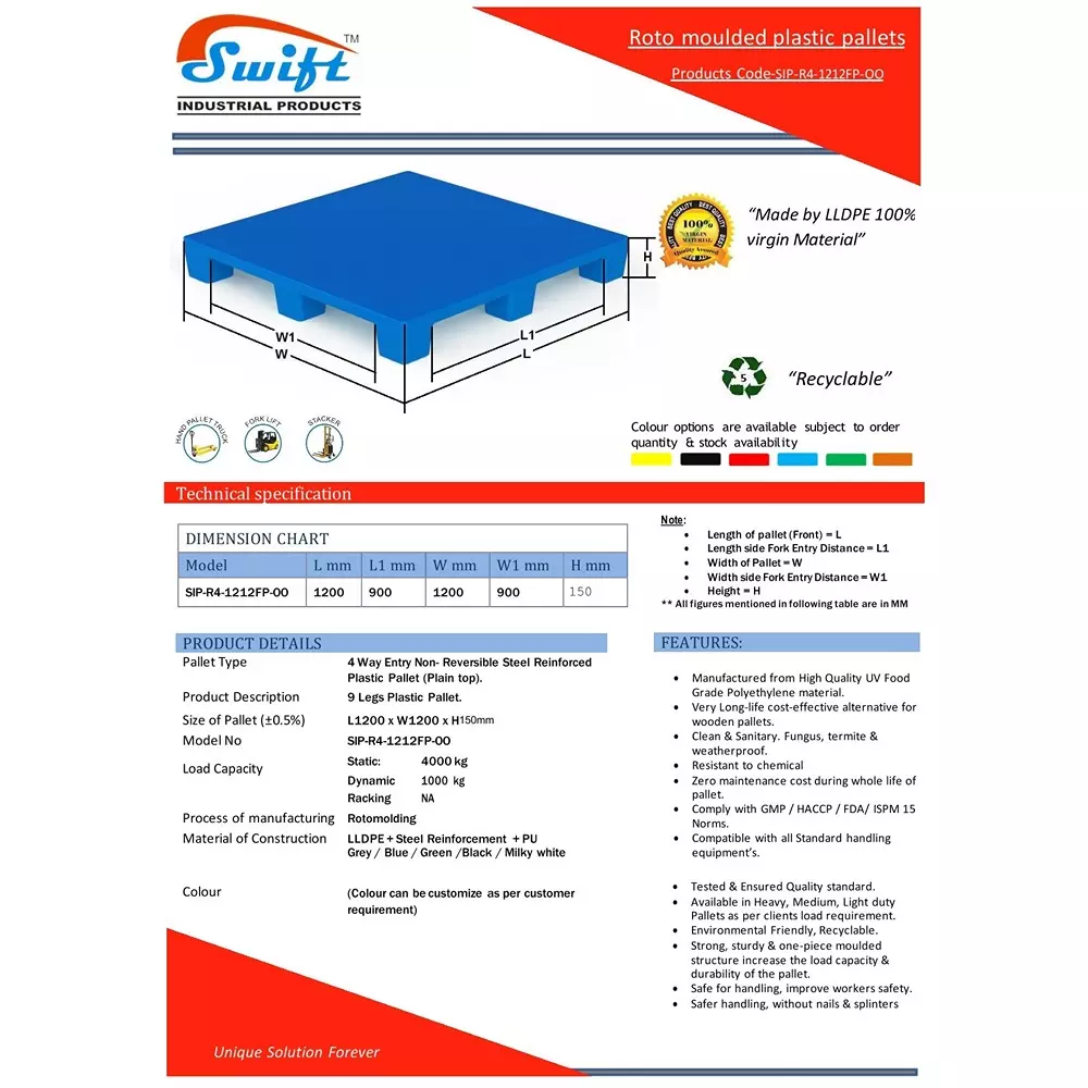 swift-technoplast-4-way-entry-lldpe-industrial-plastic-pallets-1200x1200x150-mm-sip-r4-1212fp