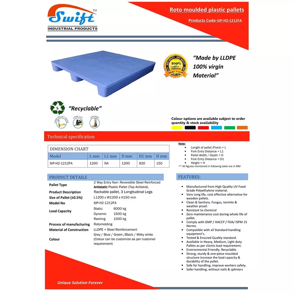 swift-technoplast-2-way-entry-lldpe-anti-skid-industrial-plastic-pallets-1200x1200x150-mm-sip-h2-1212fa