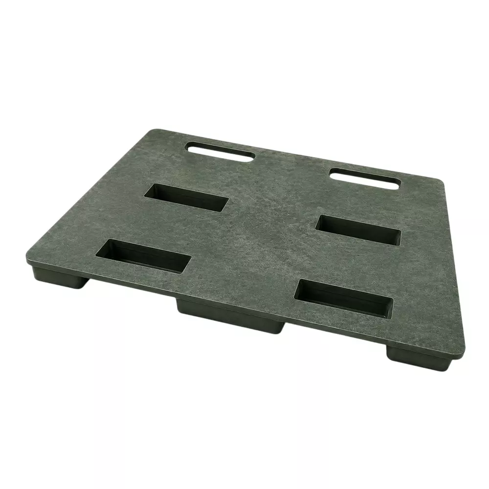 BIGAPPLE Industrial Pallet Heavy Duty Polypropylene Green 1200x1000x136 mm Size 2500 Kg Static Load Compatible with 550 m HPT