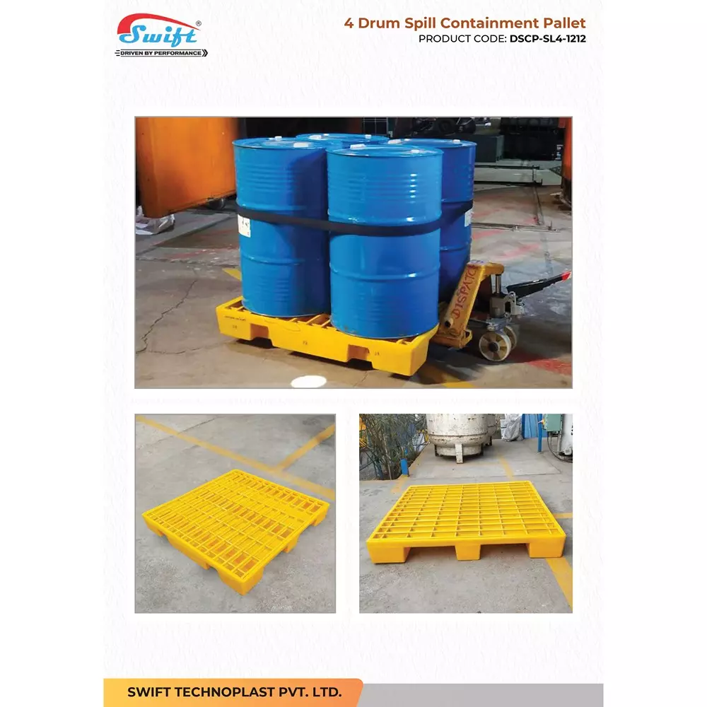 swift-technoplast-spill-containment-pallet-four-drum-polyethylene-1200x1200x160-mm-dscp-sl4-1212