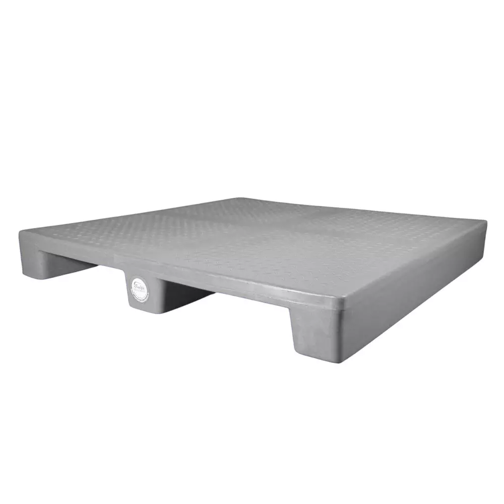 Swift Technoplast Anti Skid Industrial Pallet 2 Way Heavy Duty UV Food Grade Polyethylene Grey, SIP-H2-1212