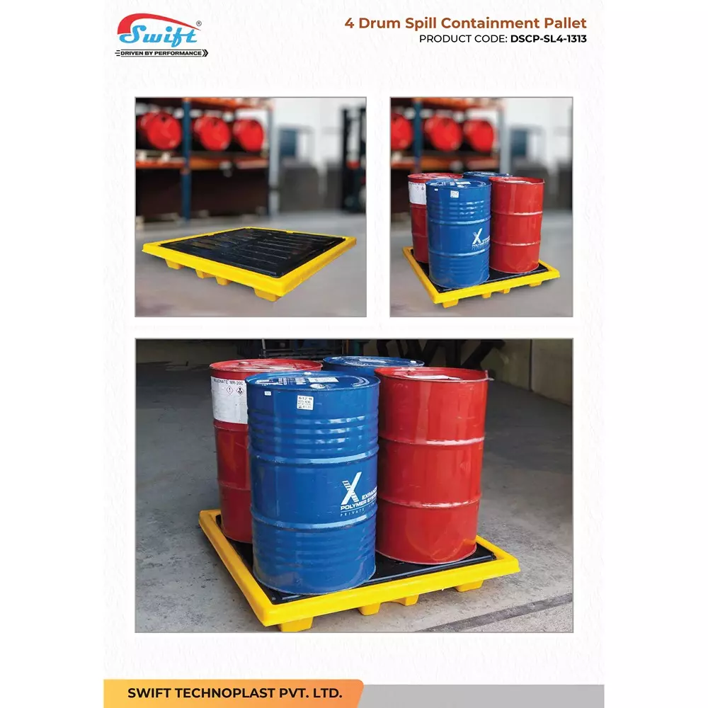 swift-technoplast-spill-containment-pallet-four-drum-polyethylene-1300x1300x200-mm-dscp-sl4-1313