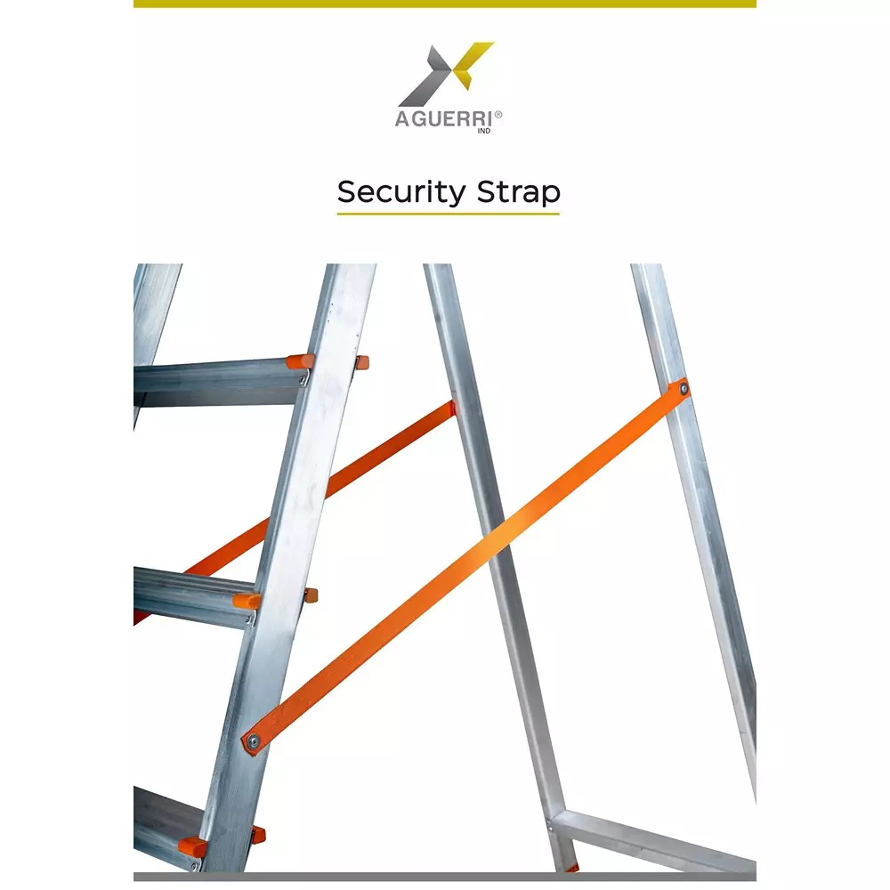 AGUERRI 5 Steps Aluminium Ladder Orange Lightweight & Foldable with Wide Platform for Indoor & Outdoor Use