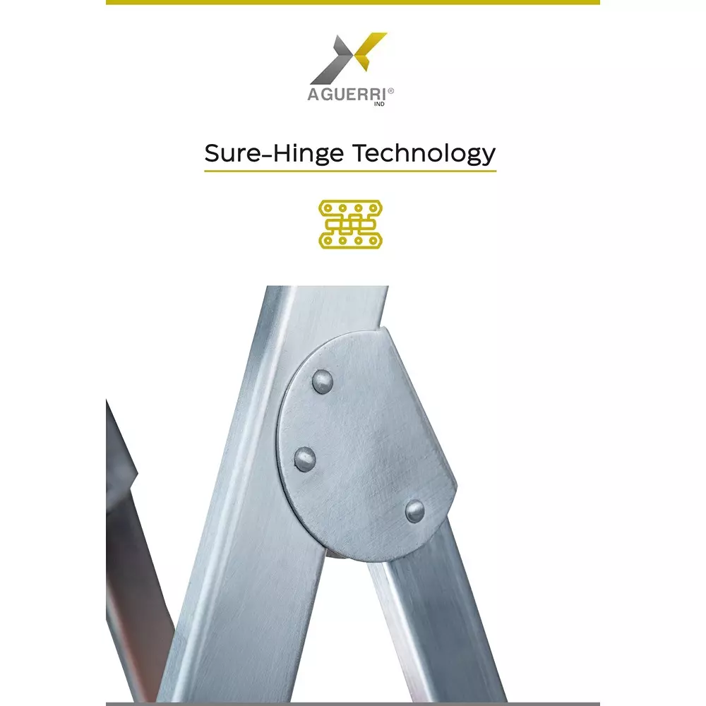 AGUERRI 7 Steps Aluminium Ladder Orange Lightweight & Foldable with Wide Platform for Indoor & Outdoor Use