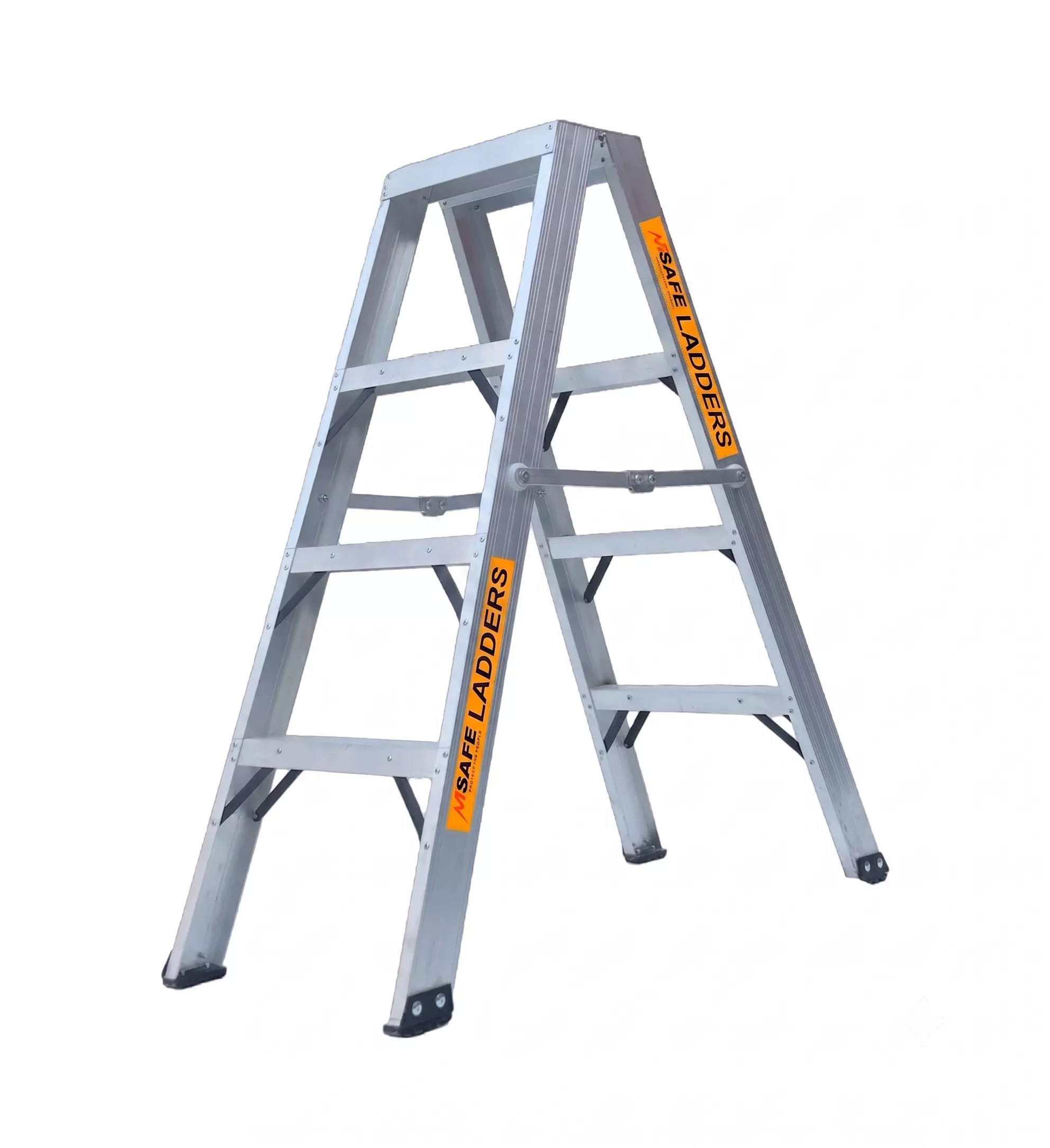 MSAFE Aluminium Twin Side Ladder A Type For Indoor And Outdoor Maintenance Tasks, ATH(I)/ALU-2
