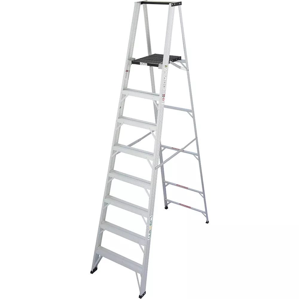 Liberti P1200 Platform Ladder 8 Step 10 ft Size Aluminium Silver, P1208