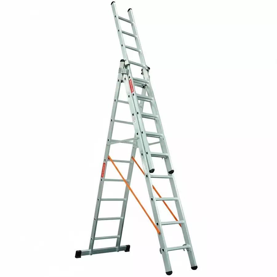 Liberti Combination Ladder 10 ft Close Height Heavy Duty Aluminium Sliver, 741522