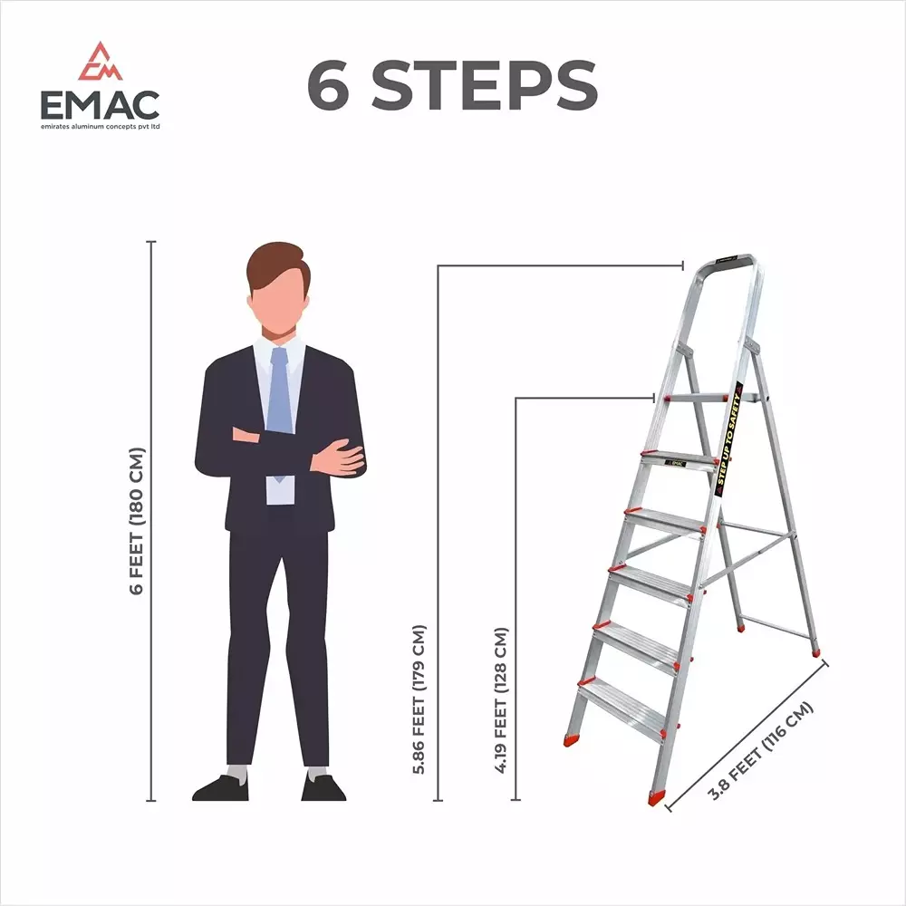 emac-aluminium-folding-ladder-6-steps-150-kg-load-capacity-17861-cm-586-ft-height-esl-6