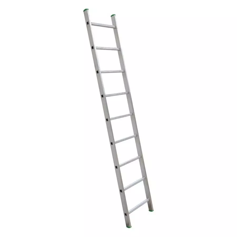 AGUERRI 9 Steps Aluminium Ladder Silver Lightweight High Strength Wall Support 9 ft. (274 cm) Height Single Section for Indoor & Outdoor Use