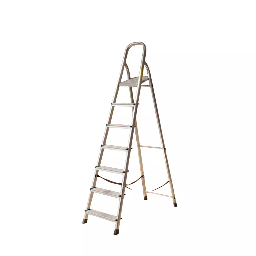 Aardwolf Quickfit Non-Slip 7 Step with Platform Ladder Aluminium Silver 150 Kg Load Capacity, AQT-07B