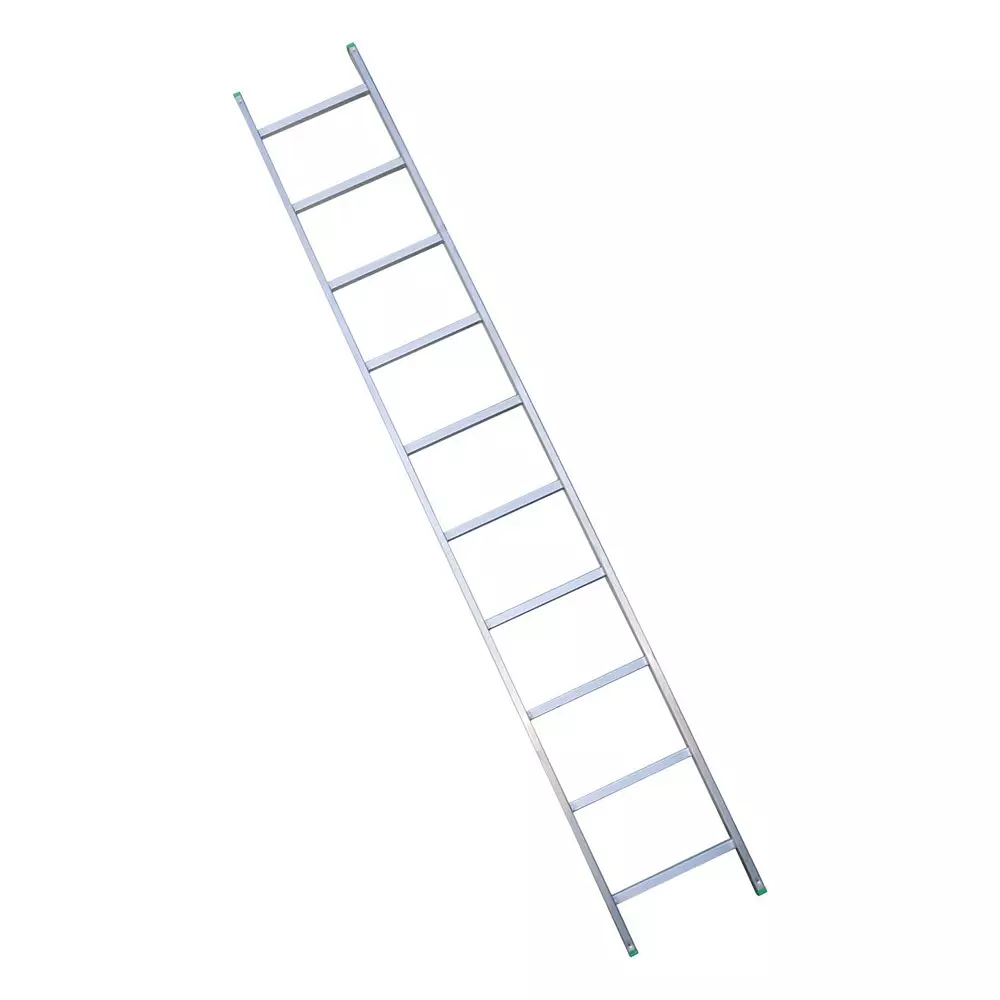 AGUERRI 10 Steps Aluminium Ladder Silver Lightweight High Strength Wall Support 10 ft. (305 cm) Height Single Section for Indoor & Outdoor Use