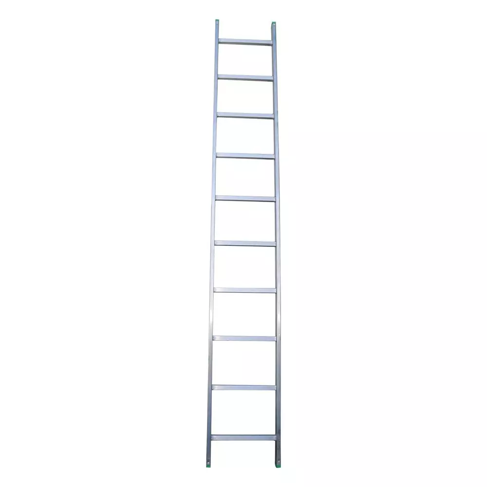 AGUERRI 10 Steps Aluminium Ladder Silver Lightweight High Strength Wall Support 10 ft. (305 cm) Height Single Section for Indoor & Outdoor Use