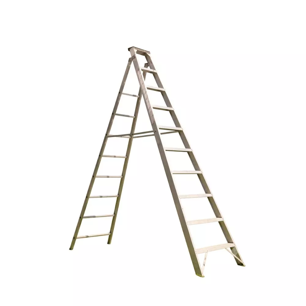 EMAC 10 Steps Dual Purpose Ladder Aluminium Body Silver Color Anti Slip, Lightweight and Foldable Design, EDPL-10