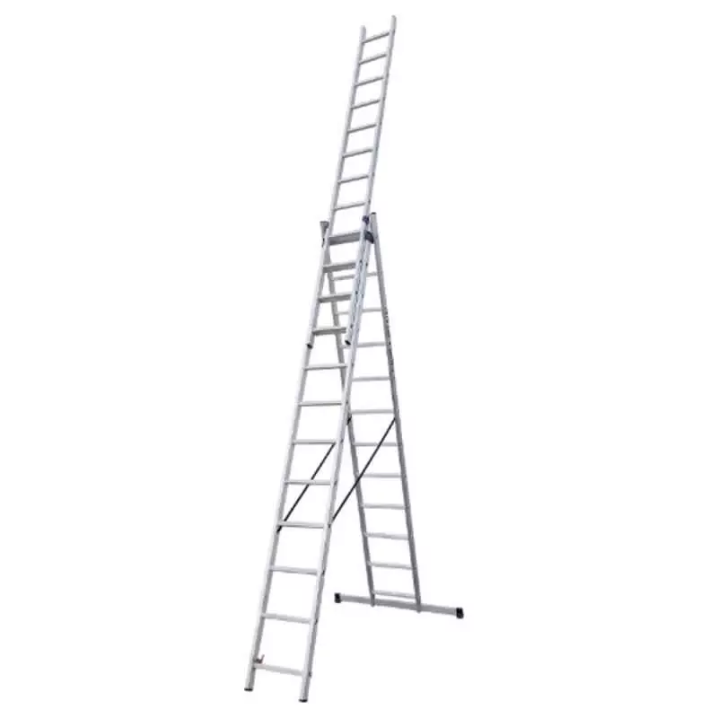 EMAC Domestic Light Weight Folding Aluminium Ladder Anti Slip 12 Step and 5.6 m Height, E3CL-12