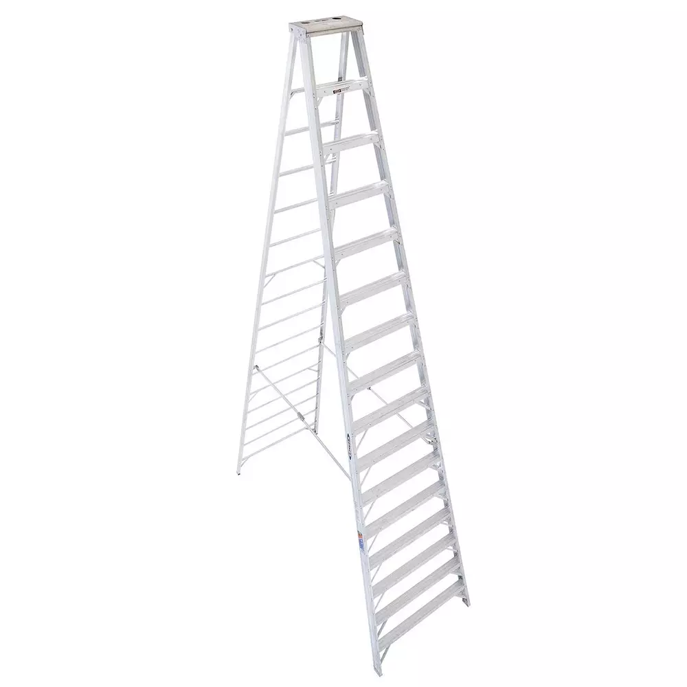 Liberti 1400 Step Ladder 16 Step 16ft Size Aluminium Silver, 1416