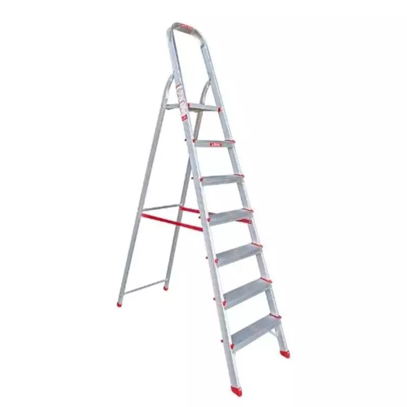 EMAC Domestic Light Weight Folding Aluminium Ladder Anti Slip 7 Step and 200 cm Height, ECL-7-Step