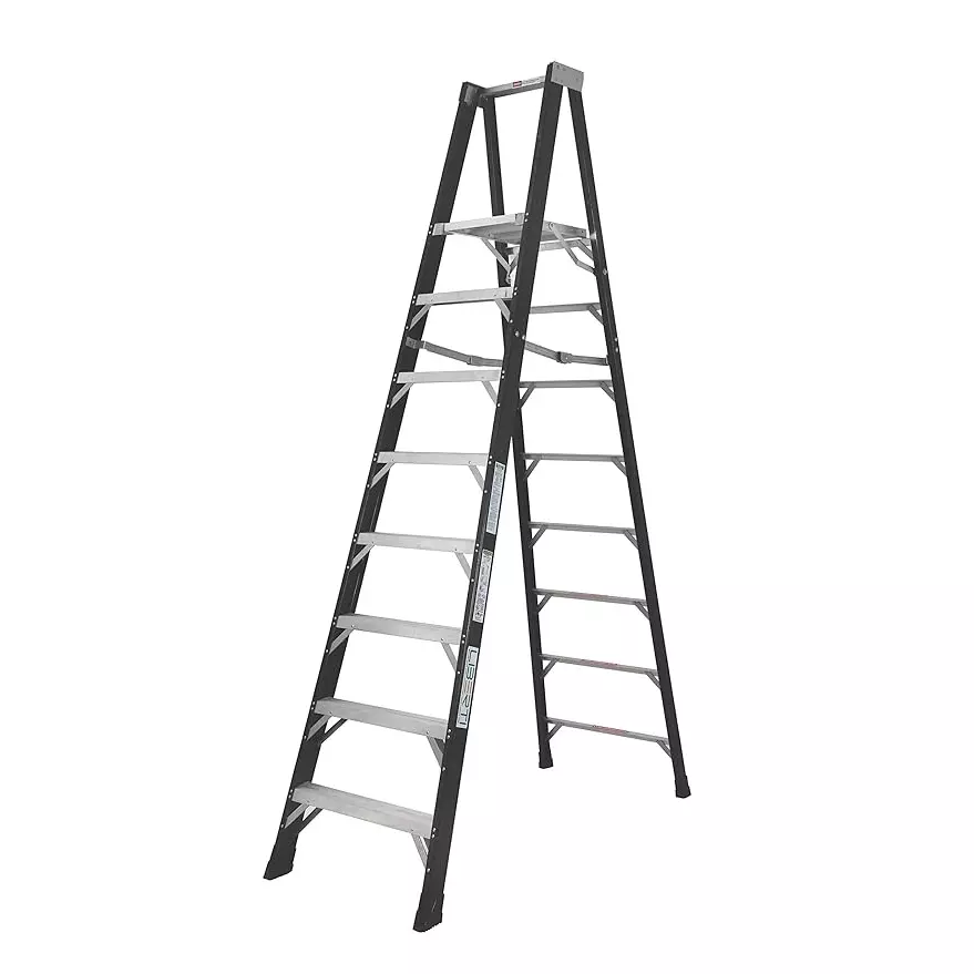 Liberti 5400 FRP Step Ladder 8 Step 8 ft Size FRP Black, 5408