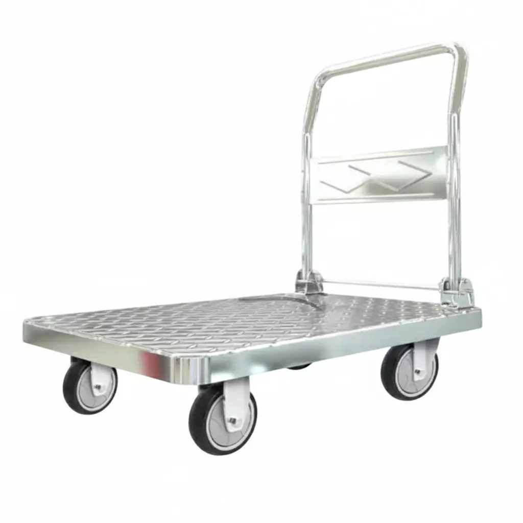 SK ENGINEERING Platform Trolley 150 Kg Load Capacity Rubber 4 Wheel Mild Steel 6.8 Kg, HT150S