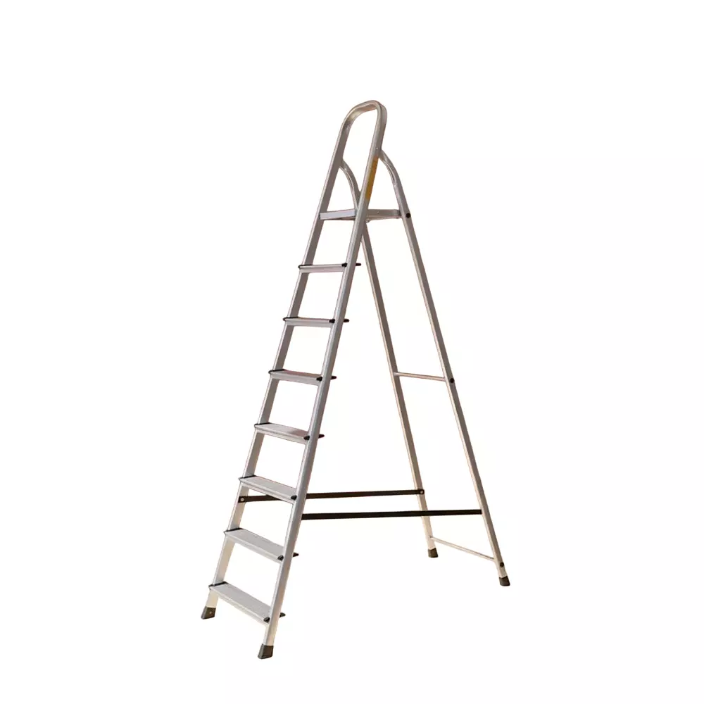 Aardwolf Quickfit Non-Slip 8 Step with Platform Ladder Aluminium Silver 150 Kg Load Capacity, AQT-08B