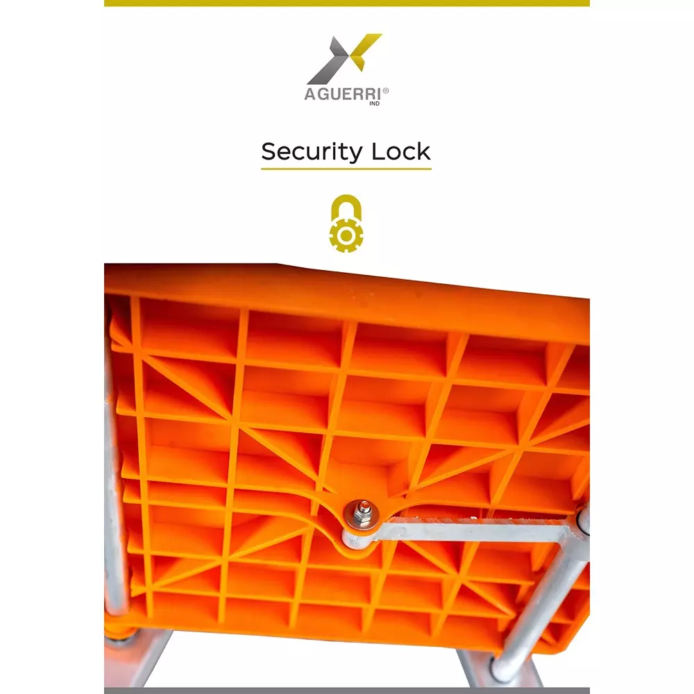 AGUERRI 6 Steps Aluminium Ladder Orange Lightweight & Foldable with Wide Platform for Indoor & Outdoor Use