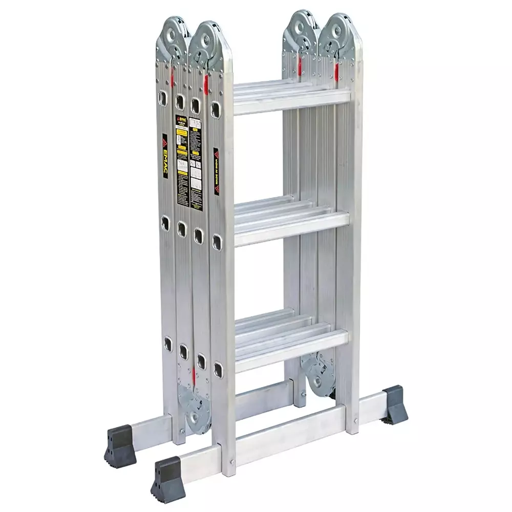 EMAC Multipurpose Folding Aluminium Ladders (Industrial & Commercial) 3x4 Steps, EML-3X4