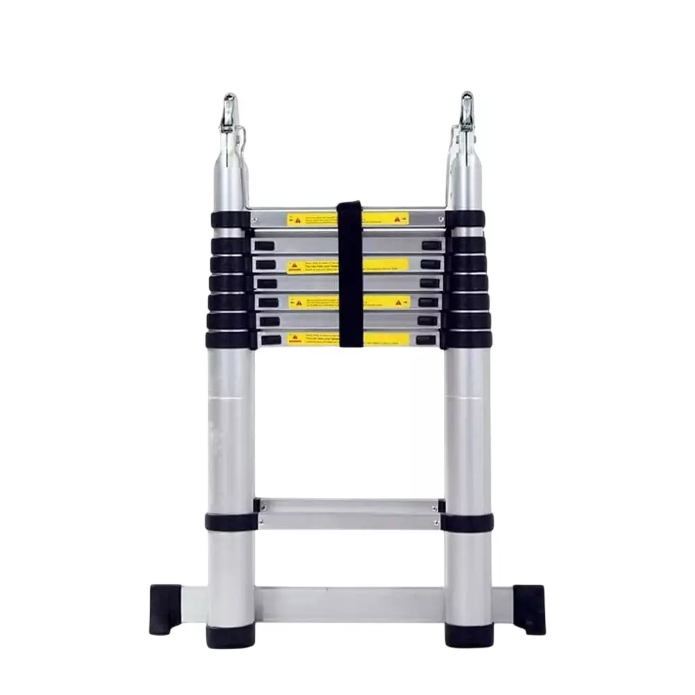 Gobbler Portable Double Folding Telescopic Ladder Aluminium 18 Steps 150 Kg Load Capacity 2.8 m (9 ft) + 2.8 m (9 ft), GB-JTL09