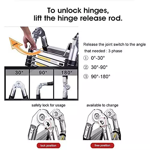 Gobbler Portable Double Folding Telescopic Ladder Aluminium 18 Steps 150 Kg Load Capacity 2.8 m (9 ft) + 2.8 m (9 ft), GB-JTL09