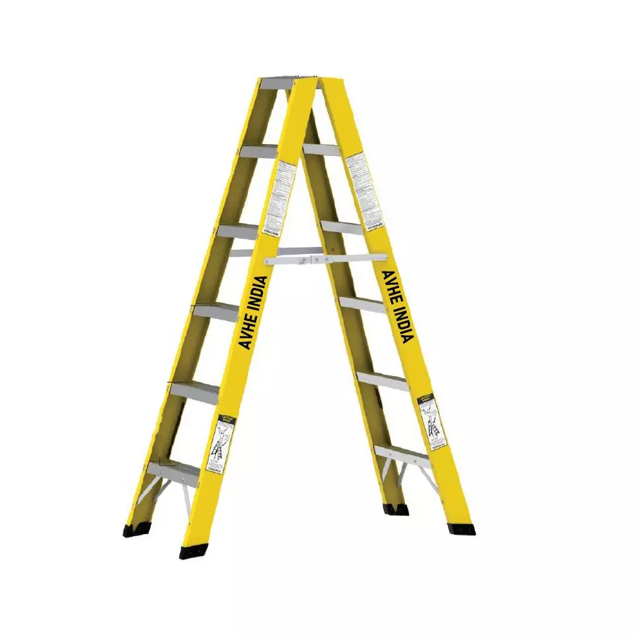 AVHE INDIA Fiberglass (FRP) Double Sided Self Supporting Ladder