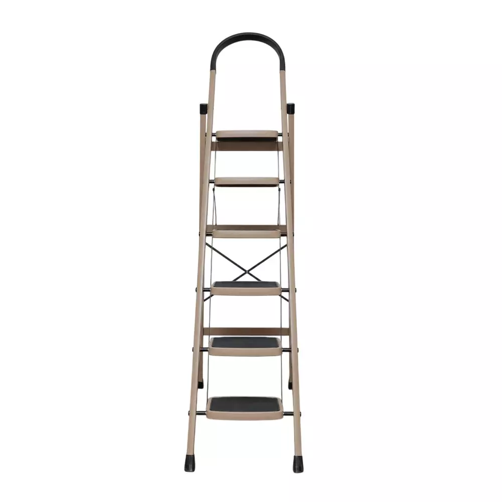 Harrison 6 Step Folding Ladder Mild Steel 7 Layer Rust Protection Powder Coating 150 Kg Load Capacity, Panther 6