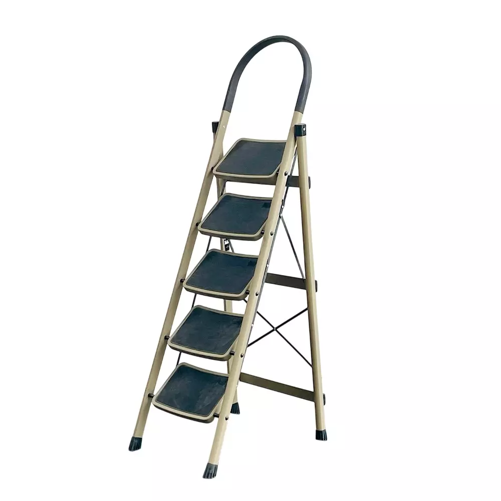 Harrison 5 Step Folding Ladder Mild Steel 7 Layer Rust Protection 150 Kg Load Capacity, Rino 5