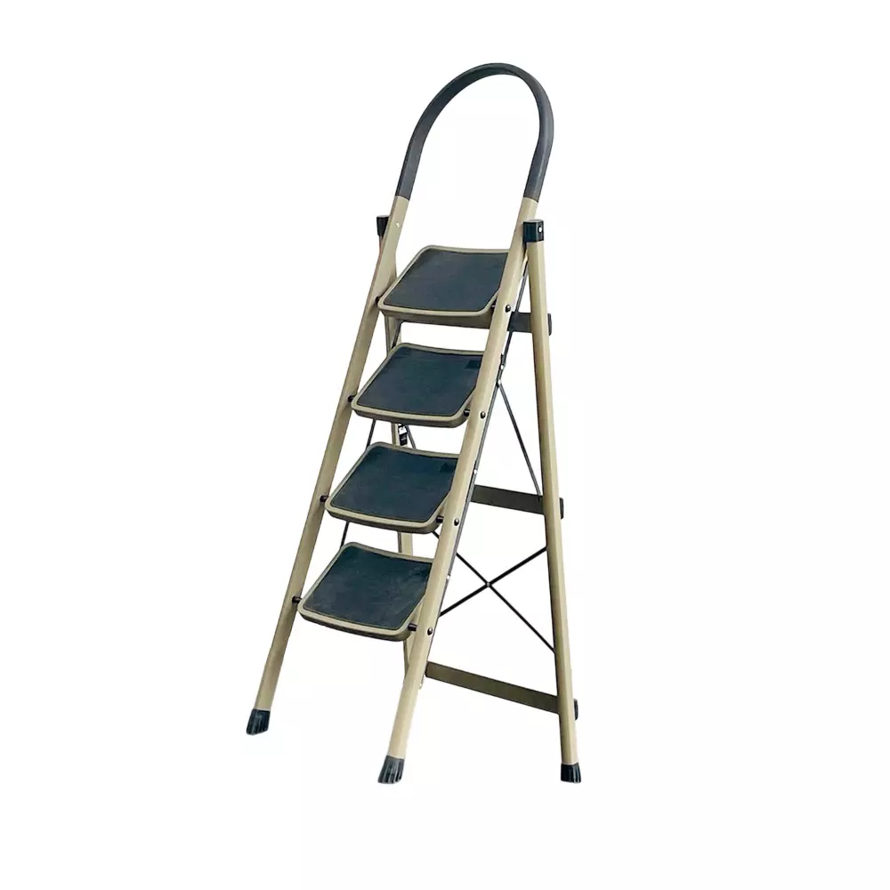 Harrison 4 Step Folding Ladder Mild Steel 7 Layer Rust Protection 150 Kg Load Capacity, Rino 4
