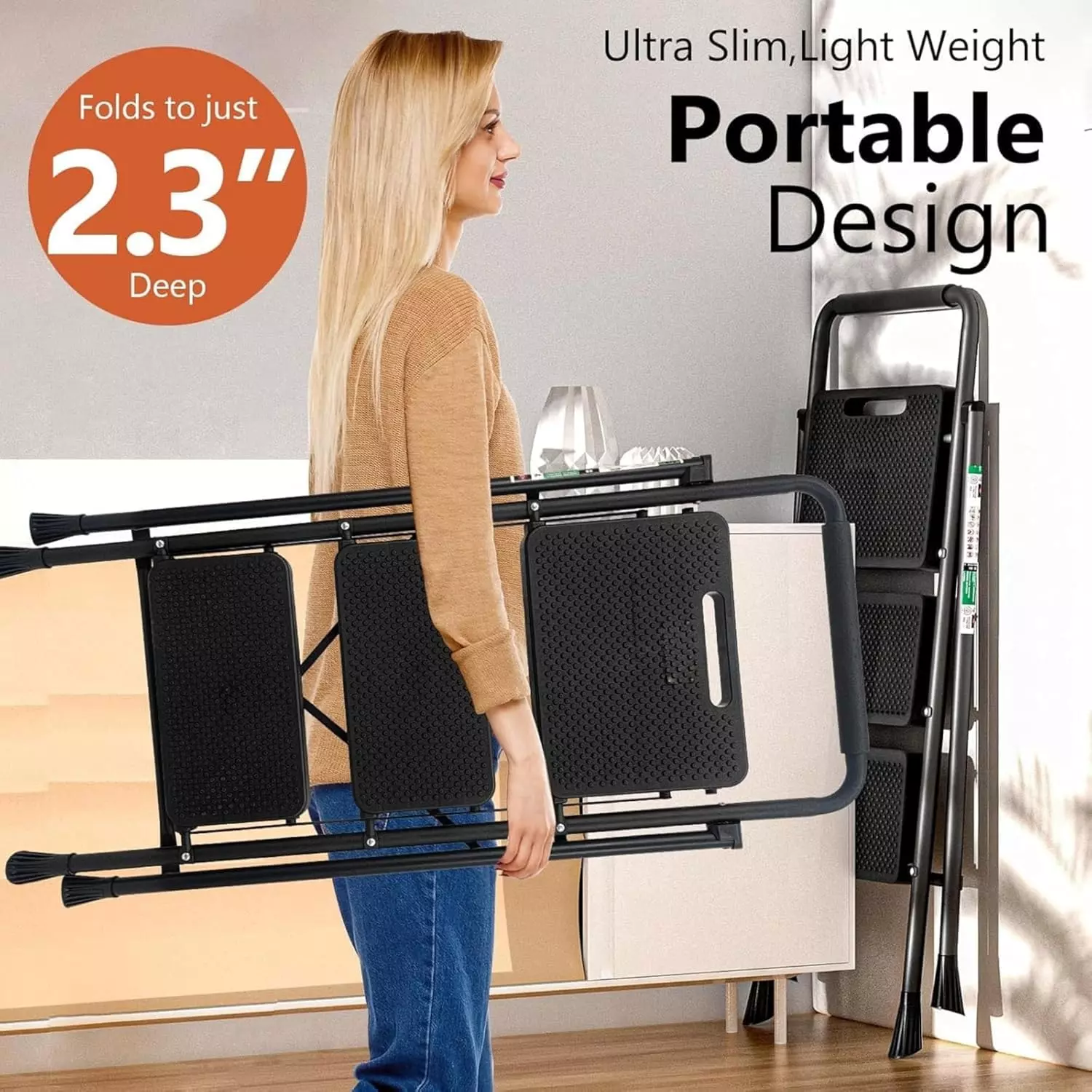 jawsons-3-steps-folding-stool-ladder-with-anti-slip-wide-pedals-handgrip-150-kg-approx-load-capacity-and-steel-body-black