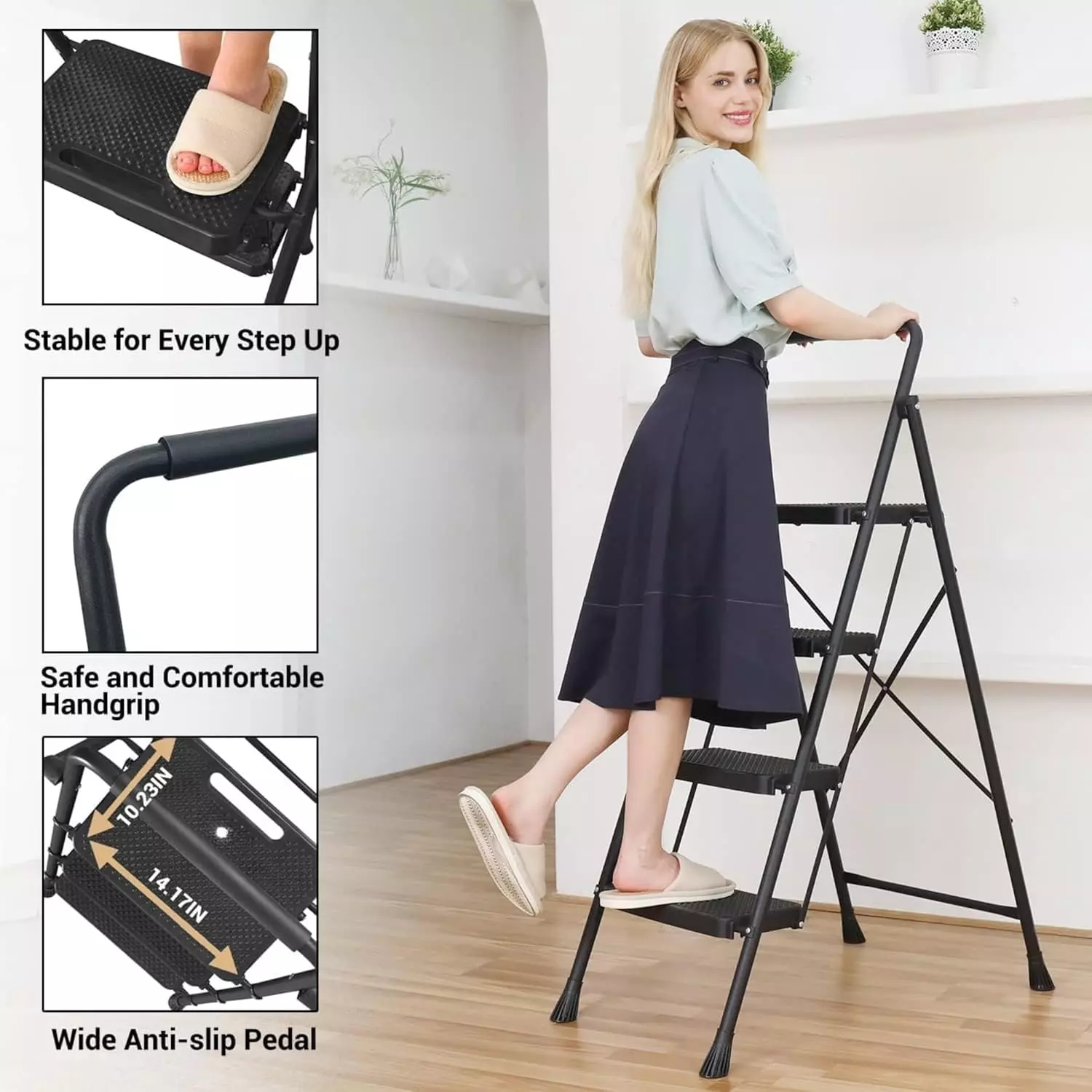 jawsons-4-steps-folding-stool-ladder-with-anti-slip-wide-pedals-handgrip-and-steel-body-black
