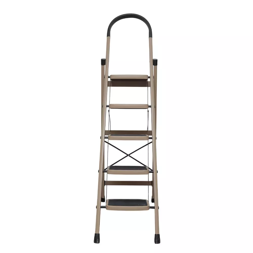 Harrison 5 Step Folding Ladder Mild Steel 7 Layer Rust Protection Powder Coating 150 Kg Load Capacity, Panther 5