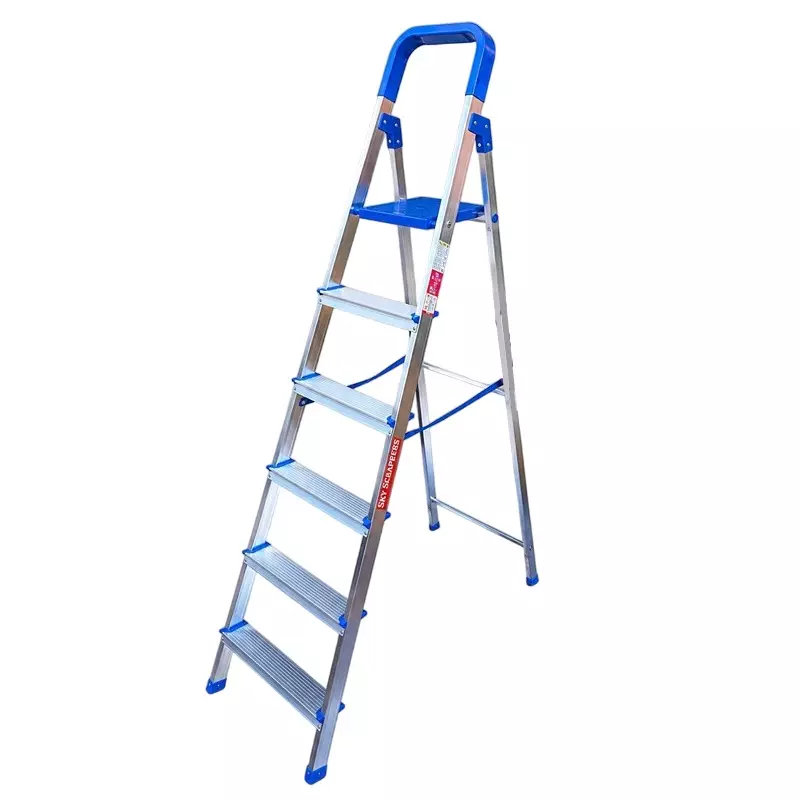Sky Scrappers Hybrid Aluminium Step Ladder Silver 6 Step 79 inch (2006.6 mm) Length