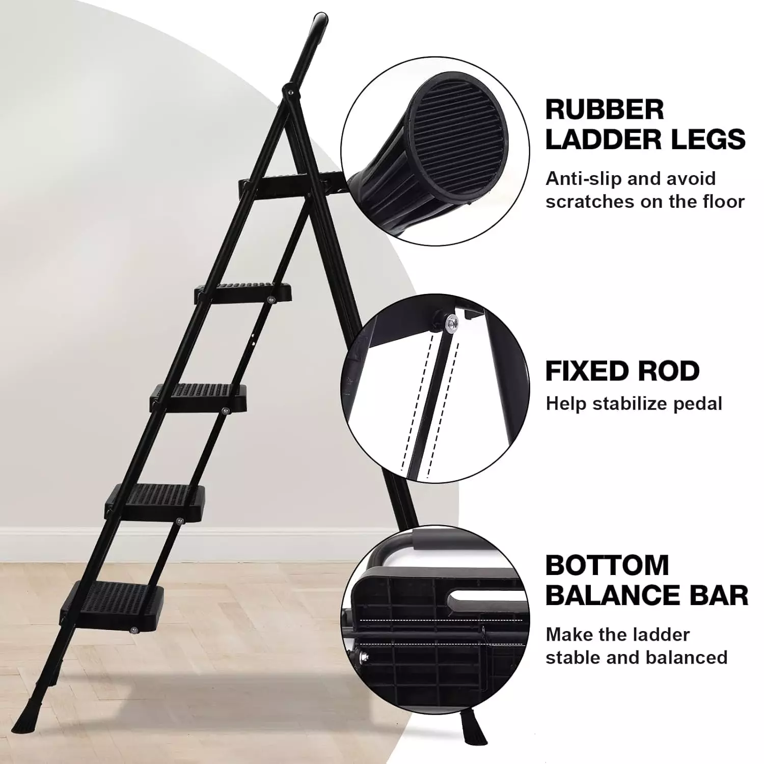 jawsons-5-steps-folding-stool-ladder-with-anti-slip-wide-pedals-handgrip-and-steel-body-black