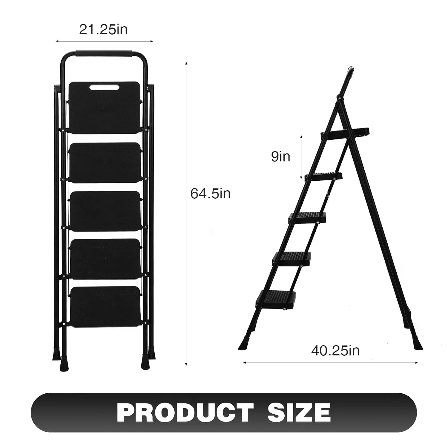 jawsons-5-steps-folding-stool-ladder-with-anti-slip-wide-pedals-handgrip-and-steel-body-black