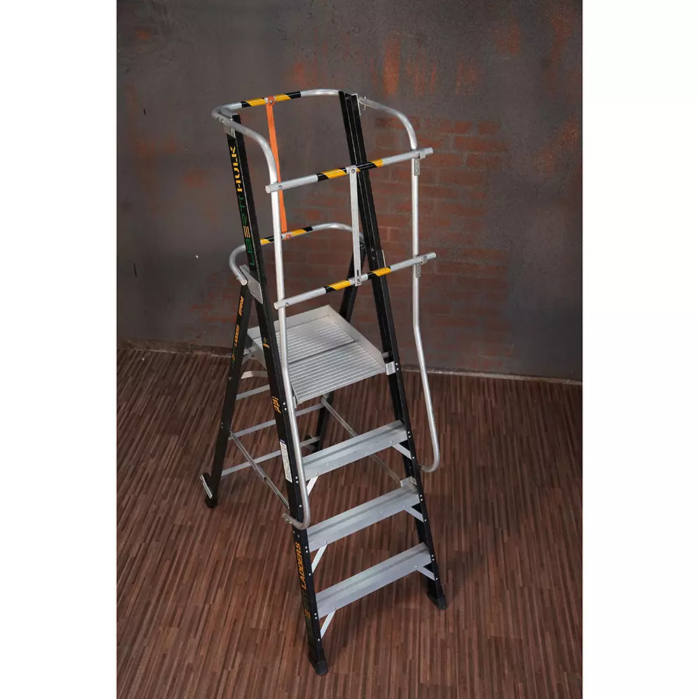 Liberti P5400H Heavy Duty Hulk Ladder 4 Step 6 ft FRP Black, P5404H
