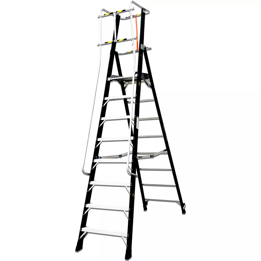 Liberti P5400H Heavy Duty Hulk Ladder 8 Step 10 ft FRP Black, P5408H