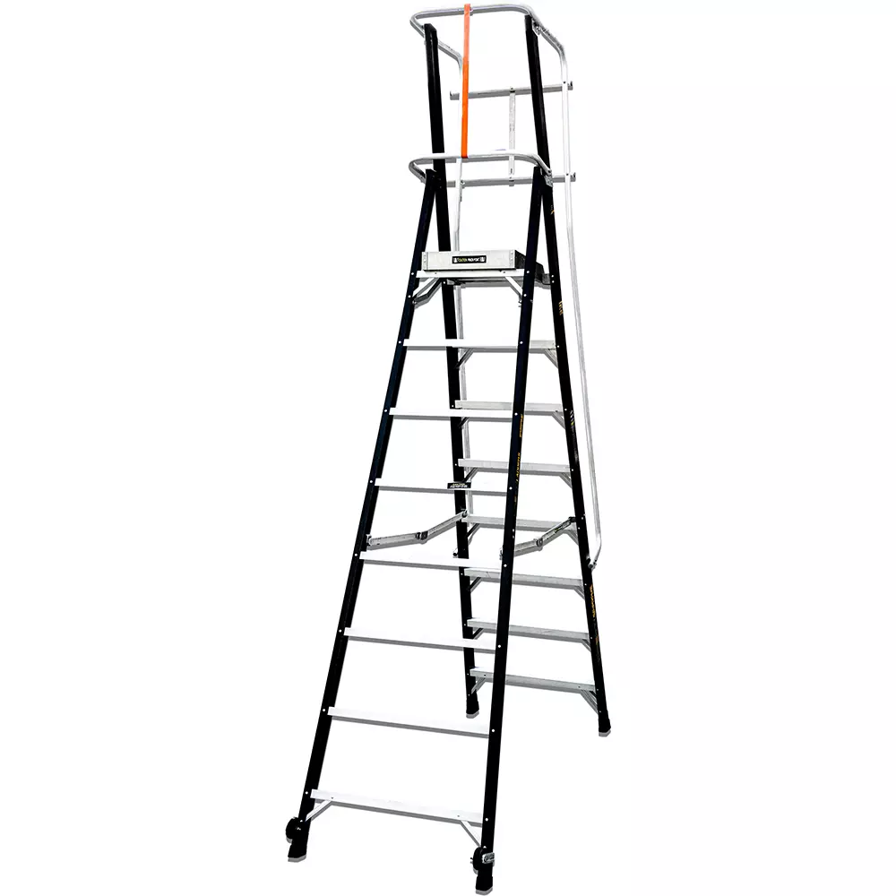 Liberti P5400H Heavy Duty Hulk Ladder 8 Step 10 ft FRP Black, P5408H