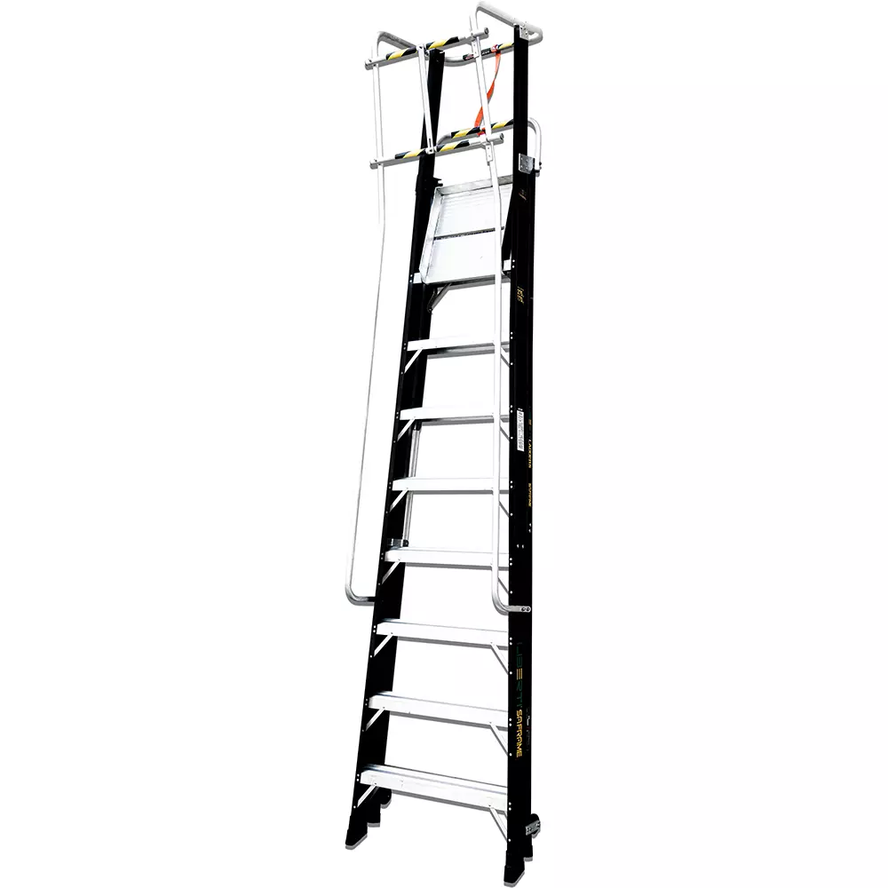 Liberti P5400H Heavy Duty Hulk Ladder 8 Step 10 ft FRP Black, P5408H