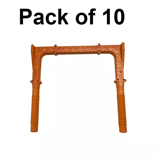 Waltzer India PVC Foot Step Orange Color MS Rod Size 12 mm for Under Construction Sites, W-F/S-12MM/RND/BIG/ORNG-10 (Pack of 10)