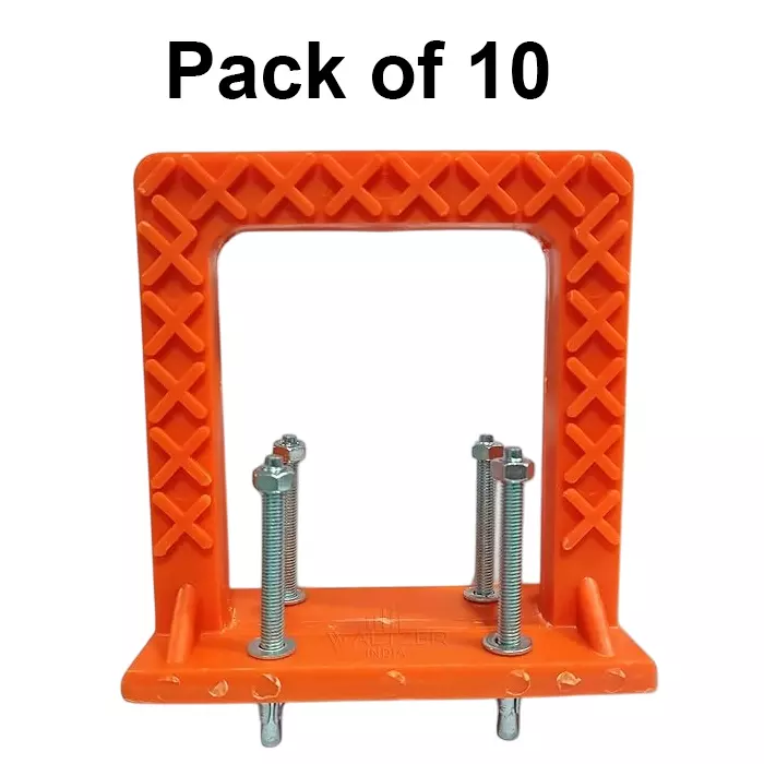 Waltzer India PVC Rungs Orange Color MS Rod Size 10 mm for Under Construction Sites, WI-WLTZR-ANCHR/FS-10 (Pack of 10)