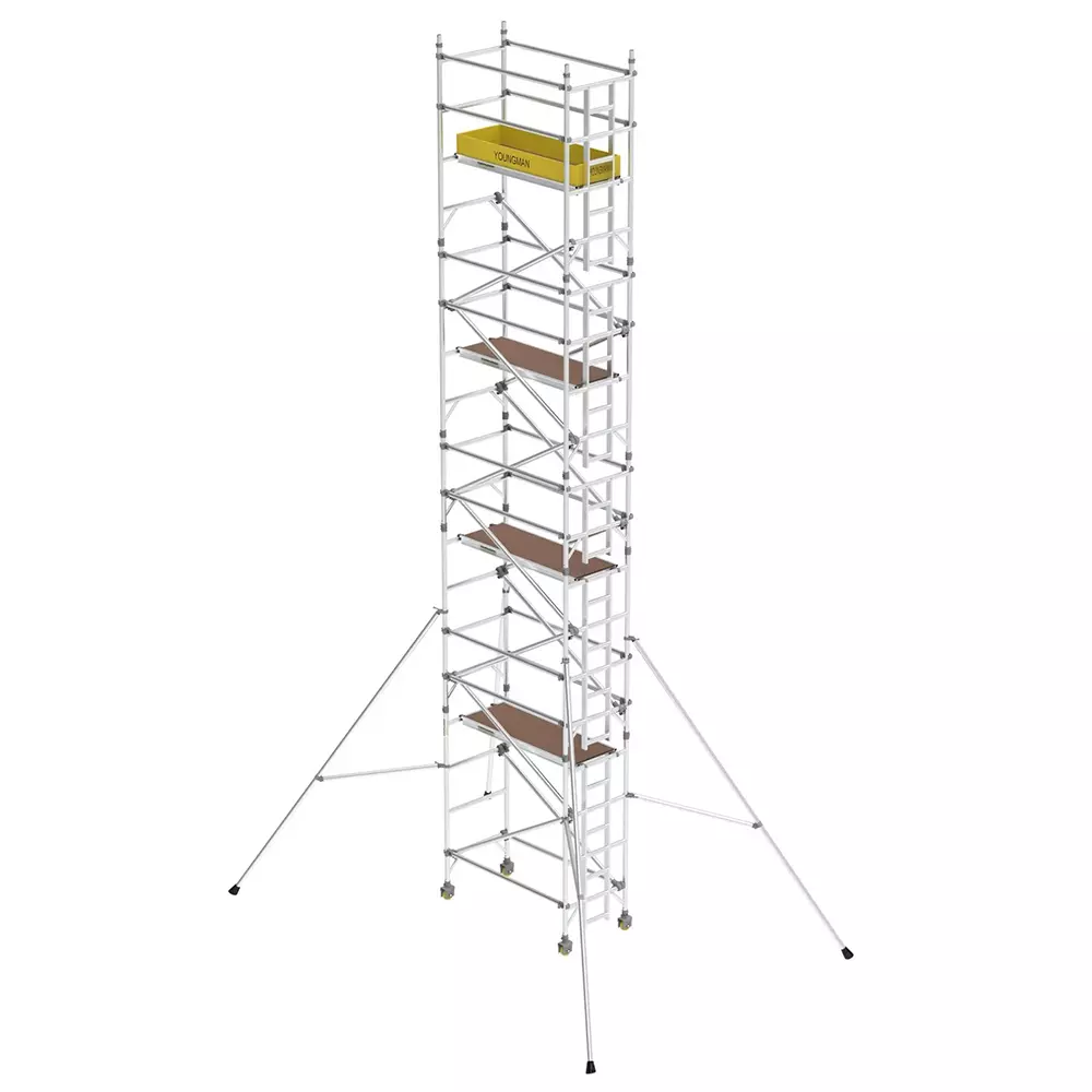 YOUNGMAN Access Scaffold Towers XO Series Single Width, Lightweight Heavy Duty Aluminium Body and 15.2 m Platform Height