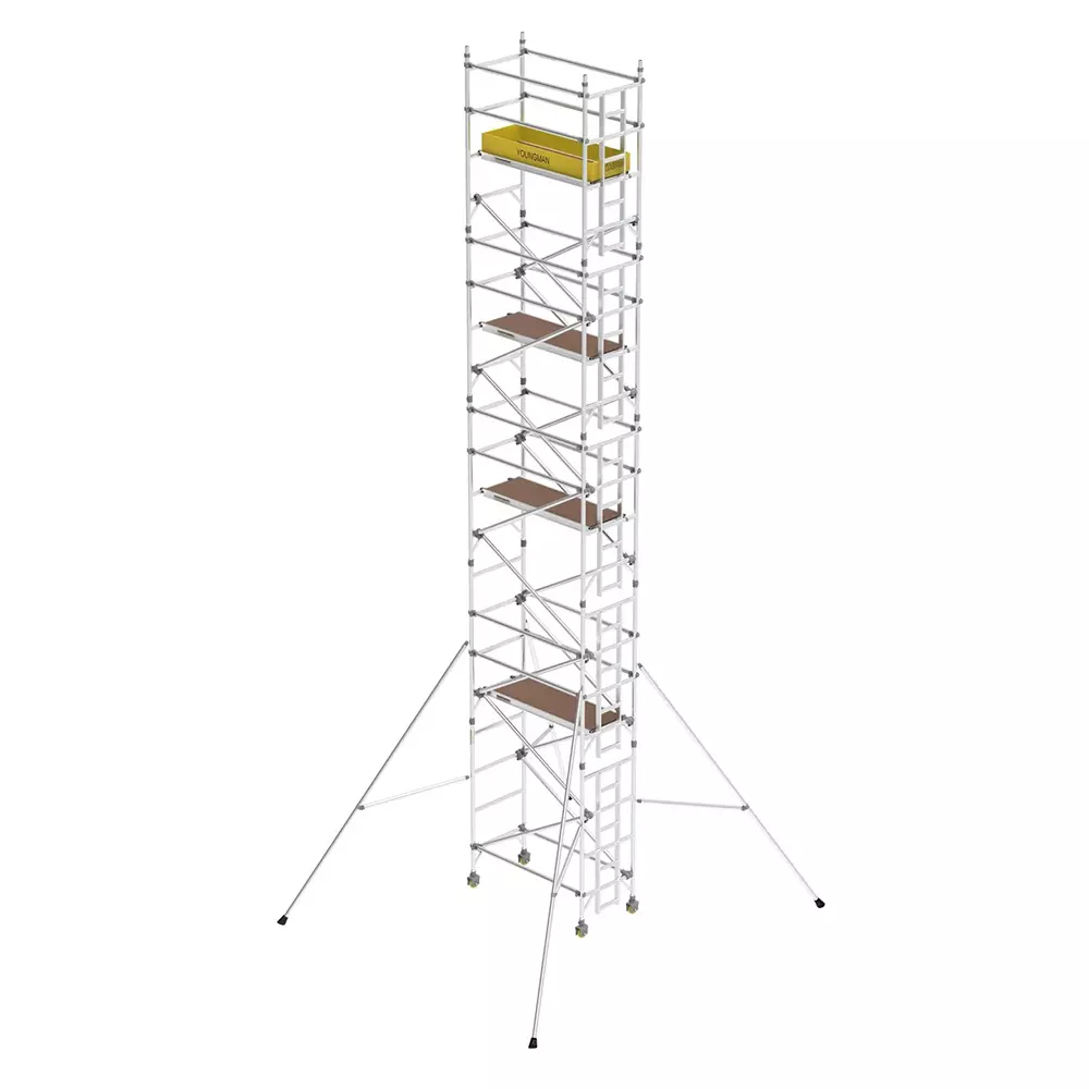 YOUNGMAN Access Scaffold Towers XO Series Single Width, Lightweight Heavy Duty Aluminium Body and 20.2 m Platform Height