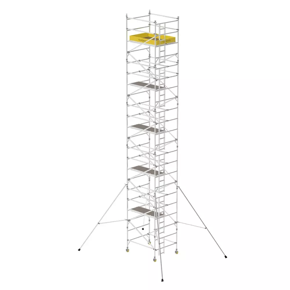 YOUNGMAN Access Scaffold Towers XO Series Double Width, Lightweight Heavy Duty Aluminium Body and 11.2 m Platform Height