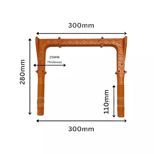 Waltzer India PVC Foot Step Orange Color MS Rod Size 12 mm for Under Construction Sites, W-F/S-12MM/RND/BIG/ORNG-5 (Pack of 5)