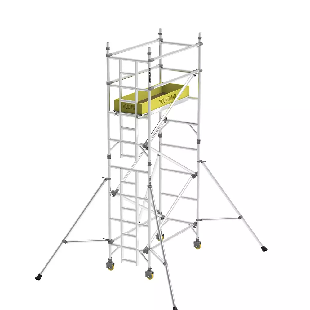 YOUNGMAN Access Scaffold Towers XO Series Single Width, Lightweight Heavy Duty Aluminium Body and 4.2 m Platform Height